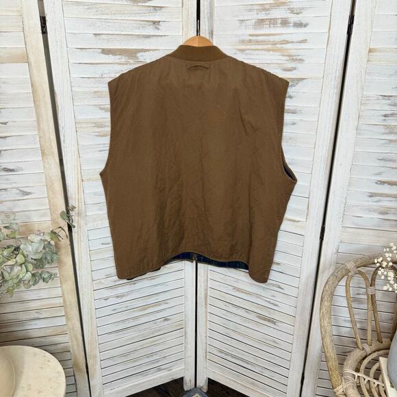 VINTAGE ARIZONA JEANS CO Men's XXL Chore Jacket Barn Coat Vest Canvas Brown - Picture 12 of 15